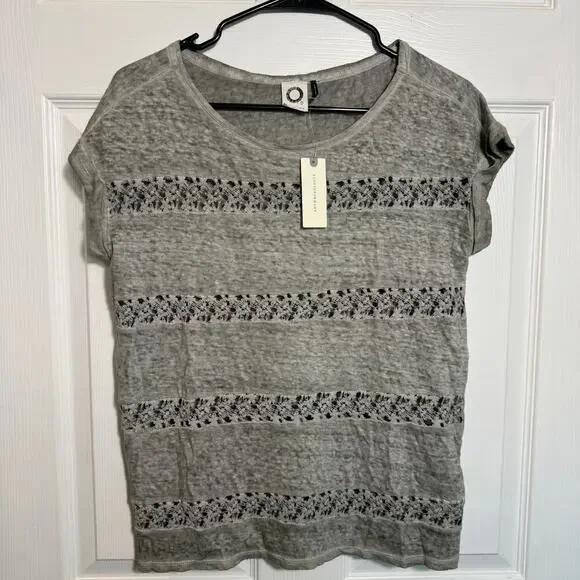 NWT Anthropologie Akemi + Kin Lattice Stripe Top - Picture 2 of 8